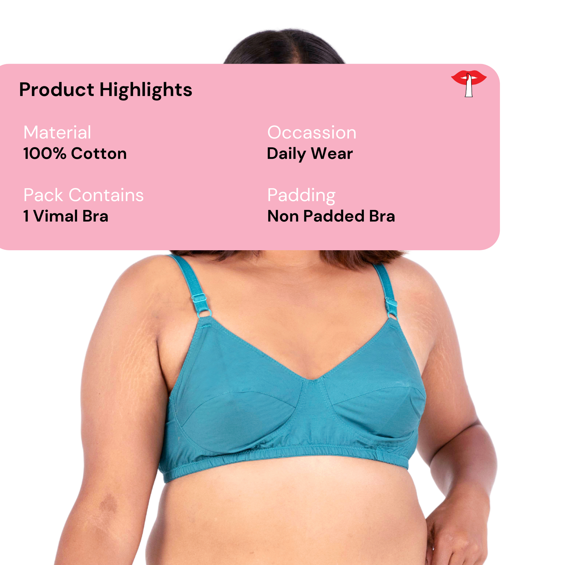 Vimal Poppy 100% Cotton Round Stitch Bra product information designed by Gossip by Mybra