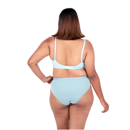 Shop Vimal Mint 100% Cotton Round Stitch Bra with matching panties back view designed by Gossip By Mybra