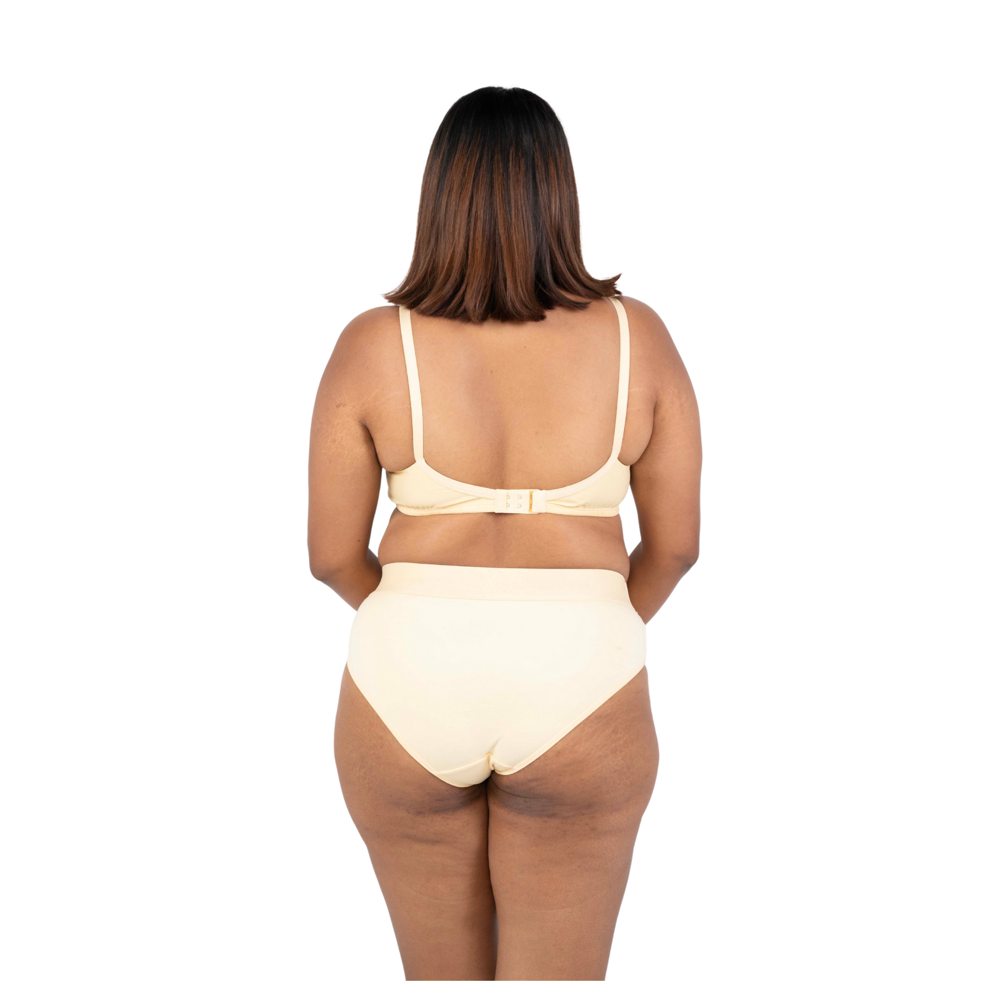 Shop Vimal Skin 100% Cotton Round Stitch Bra with matching panties back view designed by Gossip By Mybra